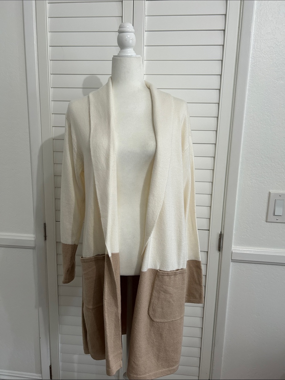 NWT Talbots Color block Duster Open Cardigan